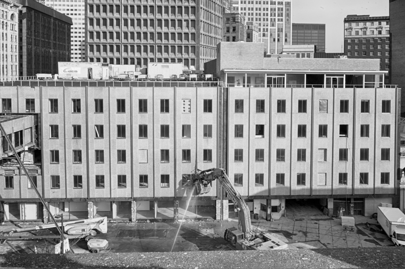 A Blast of an Air Horn by County Executive Ed FitzGerald Signals Beginning of Demolition - April 9, 2013