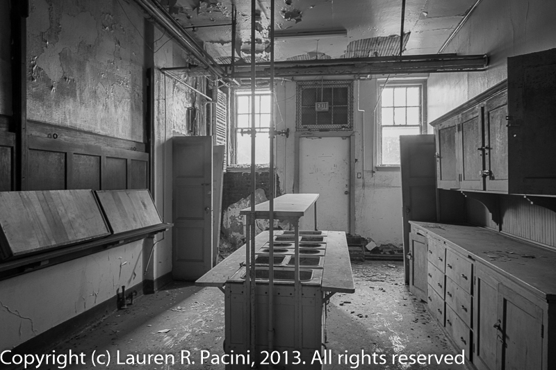 The serving room in the basement of the Parish House