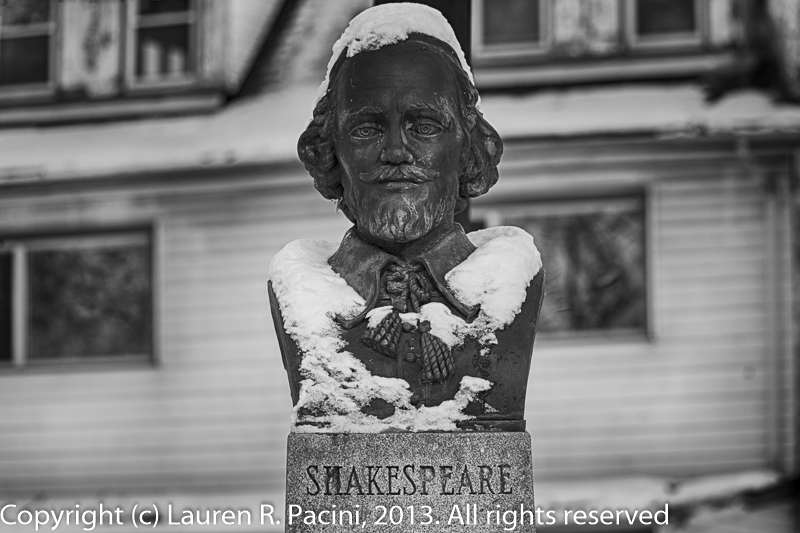 Bust of William Shakespeare (1564 - 1616) in British Garden