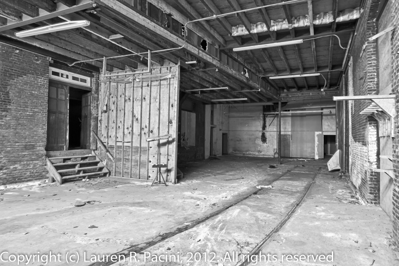 Interior View of Forest City Brewing Company Showing Railroad Tracks