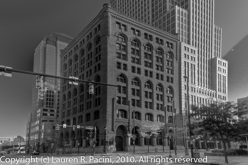 Society for Savings Building with Bruch lamp on corner of Rockwell and Ontario