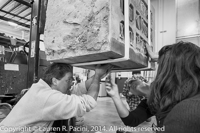 Removal of Four Wood Wedges that Held the Time Capsule in Place