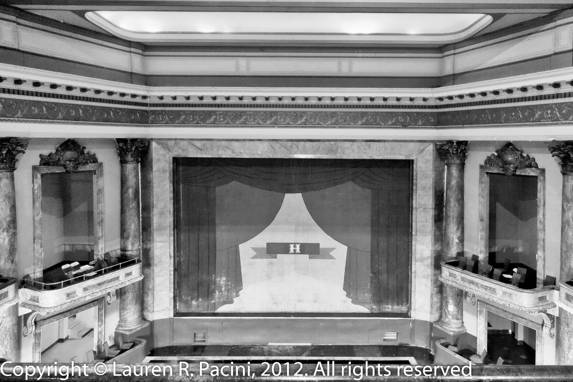 Inside the Agora Theater as seen from the balcony