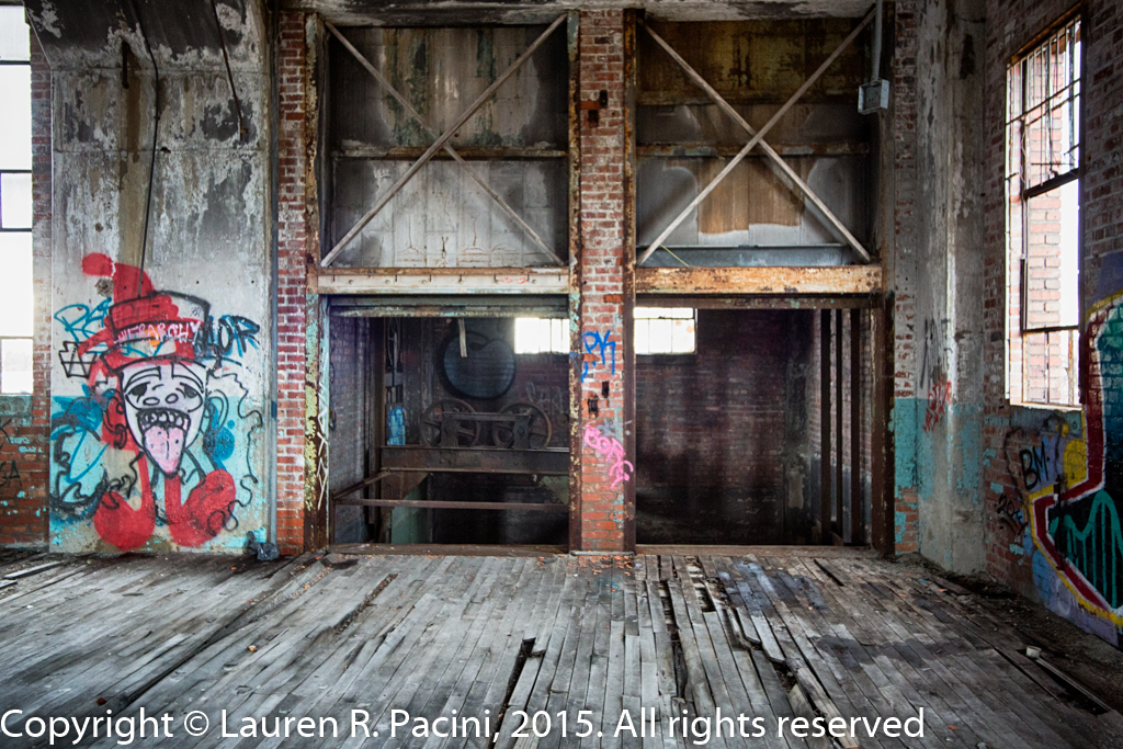 Inside the former warehouse