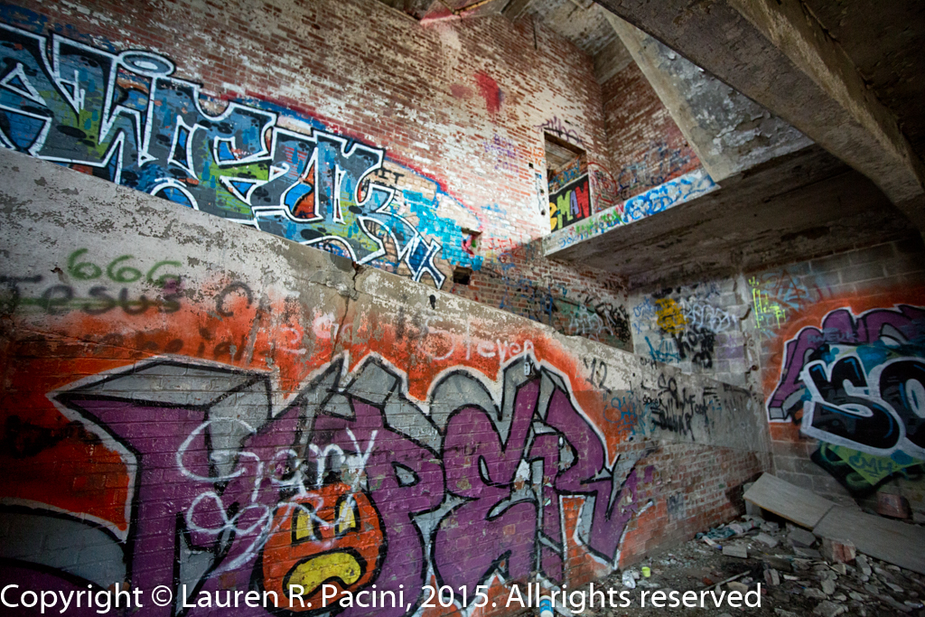 Inside the former warehouse